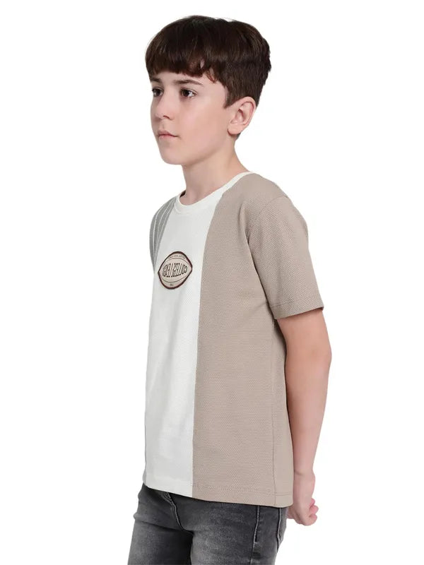 Octave Boy Colourblocked Varsity Round Neck T-Shirt