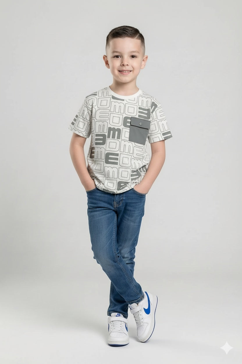 Octave Boys Mint Cotton Tshirts