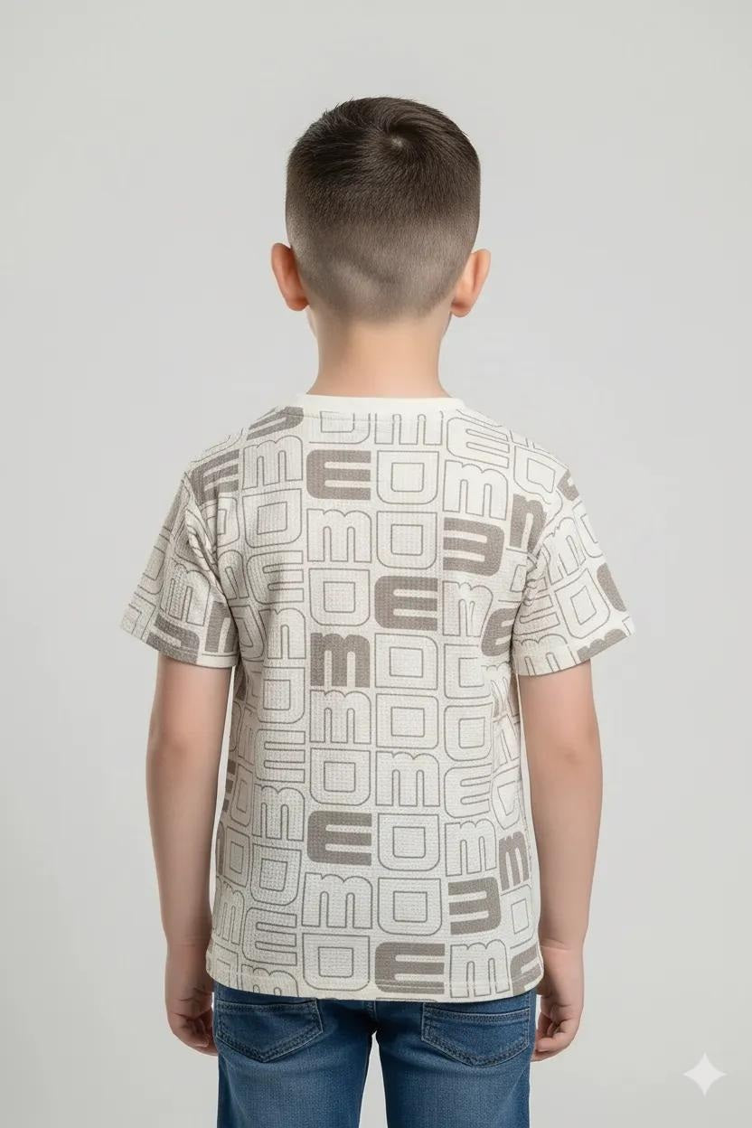 Octave Boys Stone Printed Round Neck Pockets T-shirt