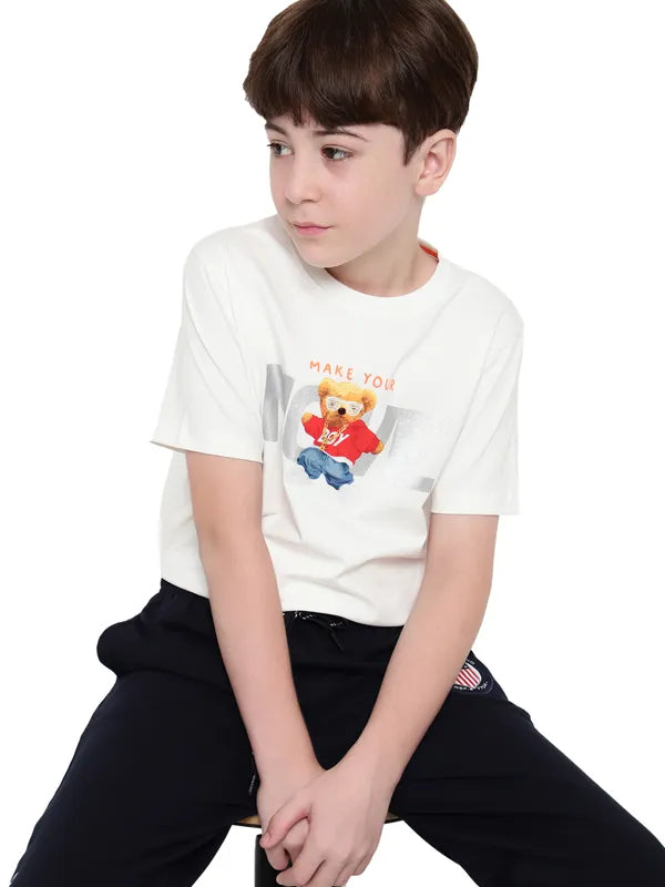 Octave Boys Round Neck Graphic Printed T-Shirt