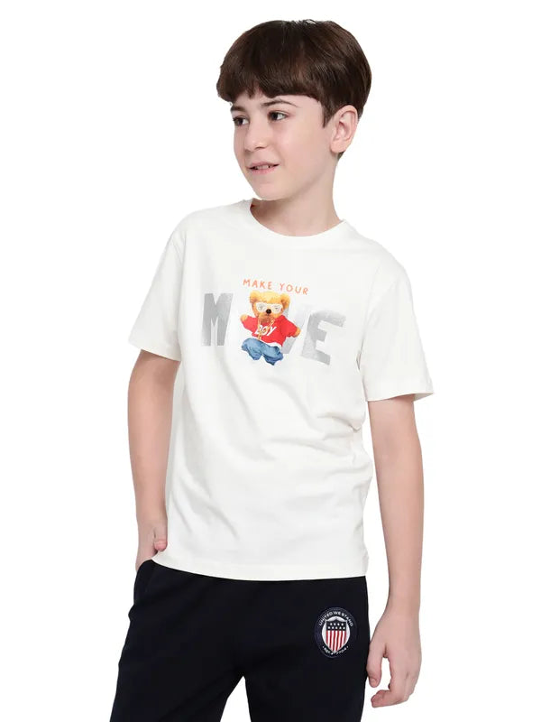 Octave Boys Round Neck Graphic Printed T-Shirt