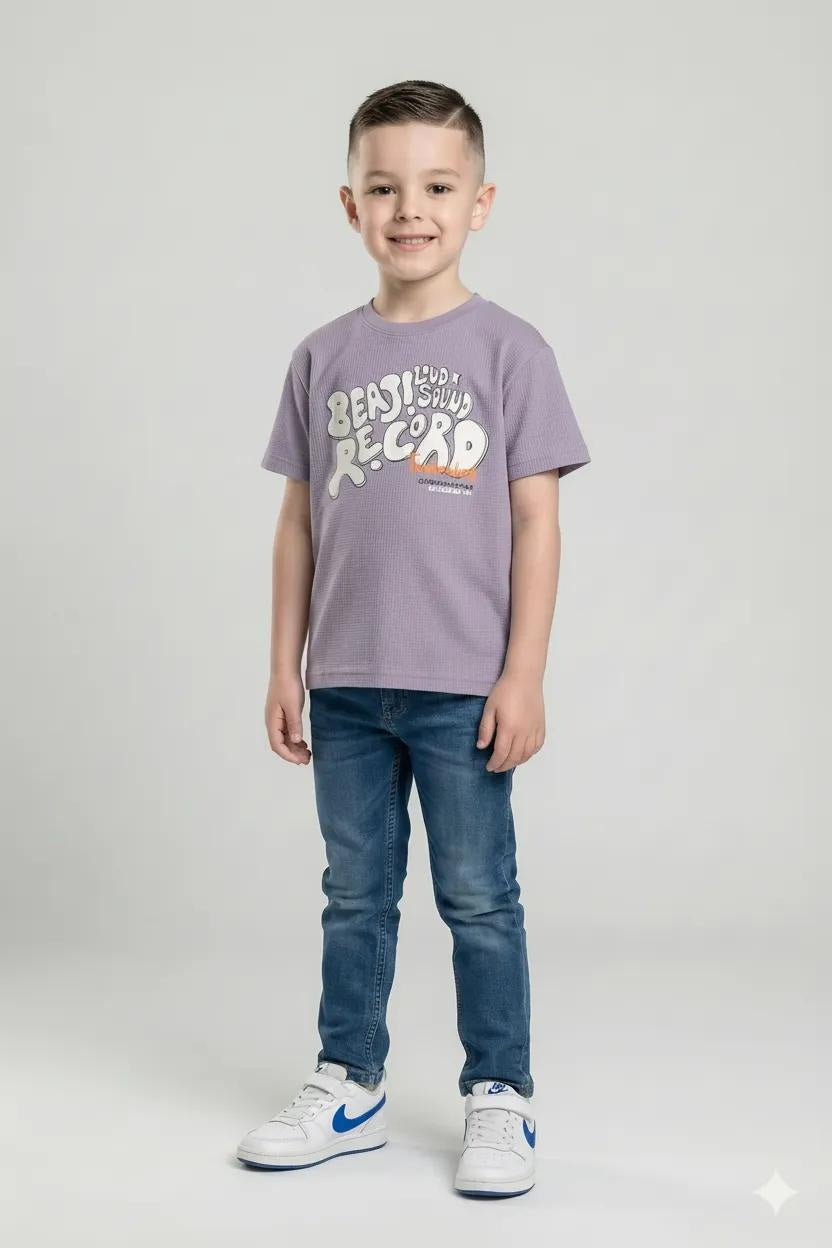 Octave Boys Typography Printed Cotton Tshirt