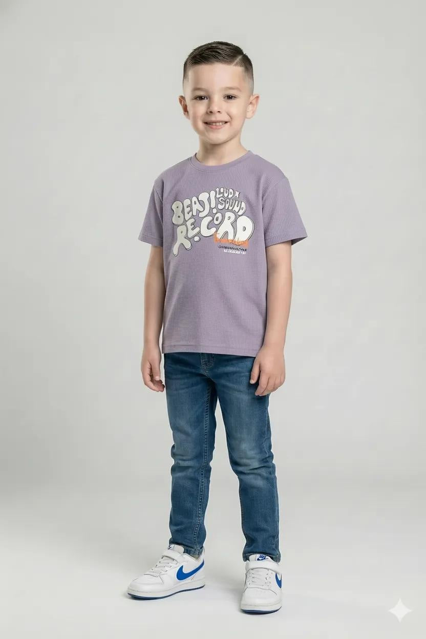 Octave Boys Typography Printed Cotton Tshirt