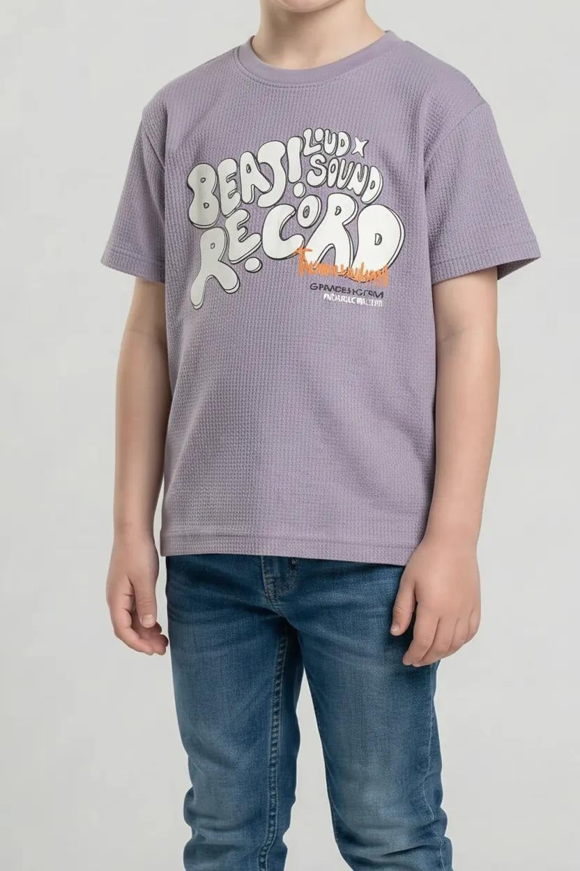 Octave Boys Typography Printed Cotton Tshirt