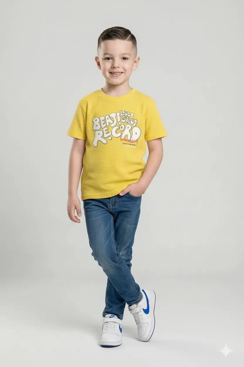Octave Boy's Printed Round Neck T-shirt