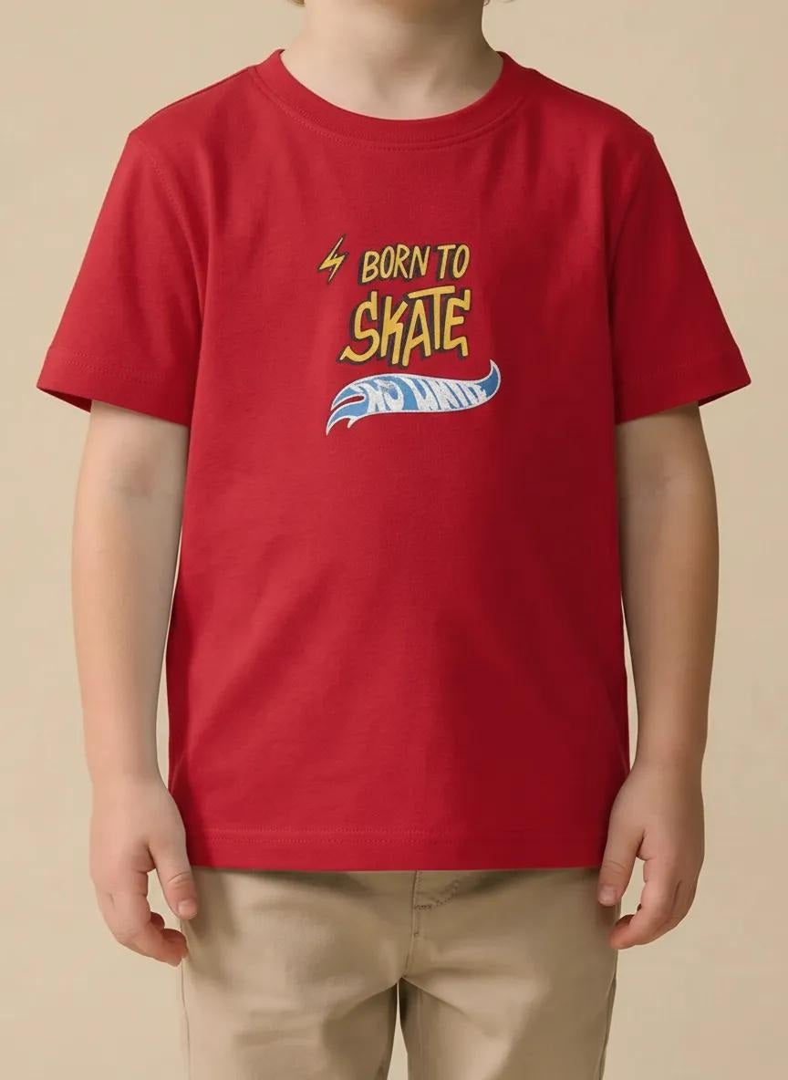 Octave Boys Brick Typography Printed Cotton Tshirt