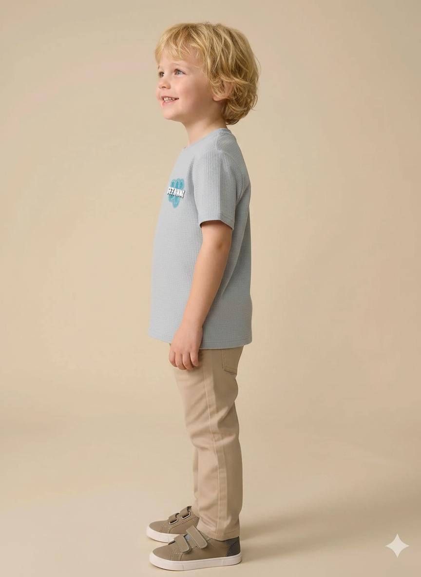 Boy Pearl Blue Round Neck T-Shirt