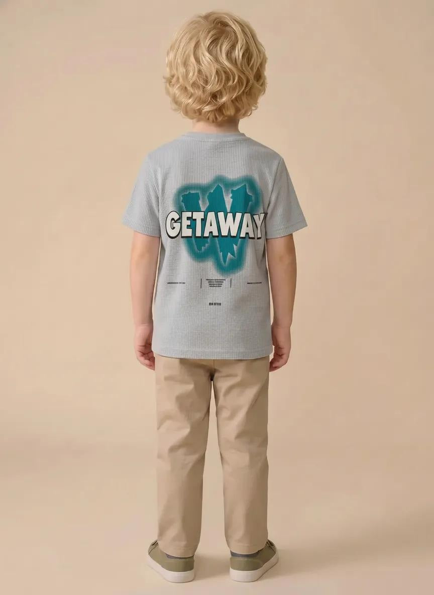 Boy Pearl Blue Round Neck T-Shirt