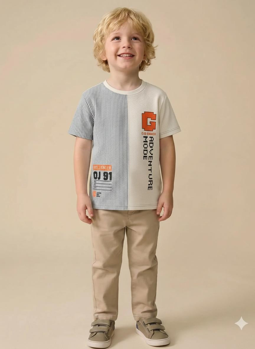 Boys Oxford Blue Colourblocked T-shirt