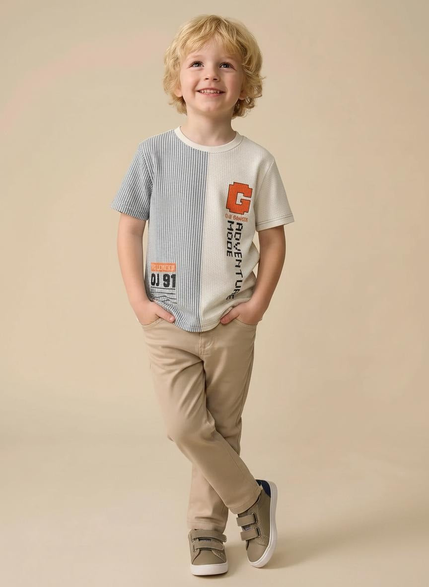 Boys Oxford Blue Colourblocked T-shirt