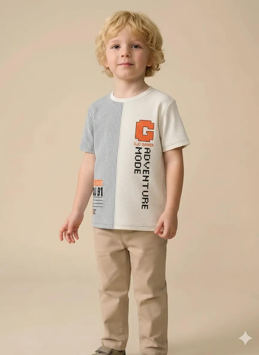 Boys Oxford Blue Colourblocked T-shirt
