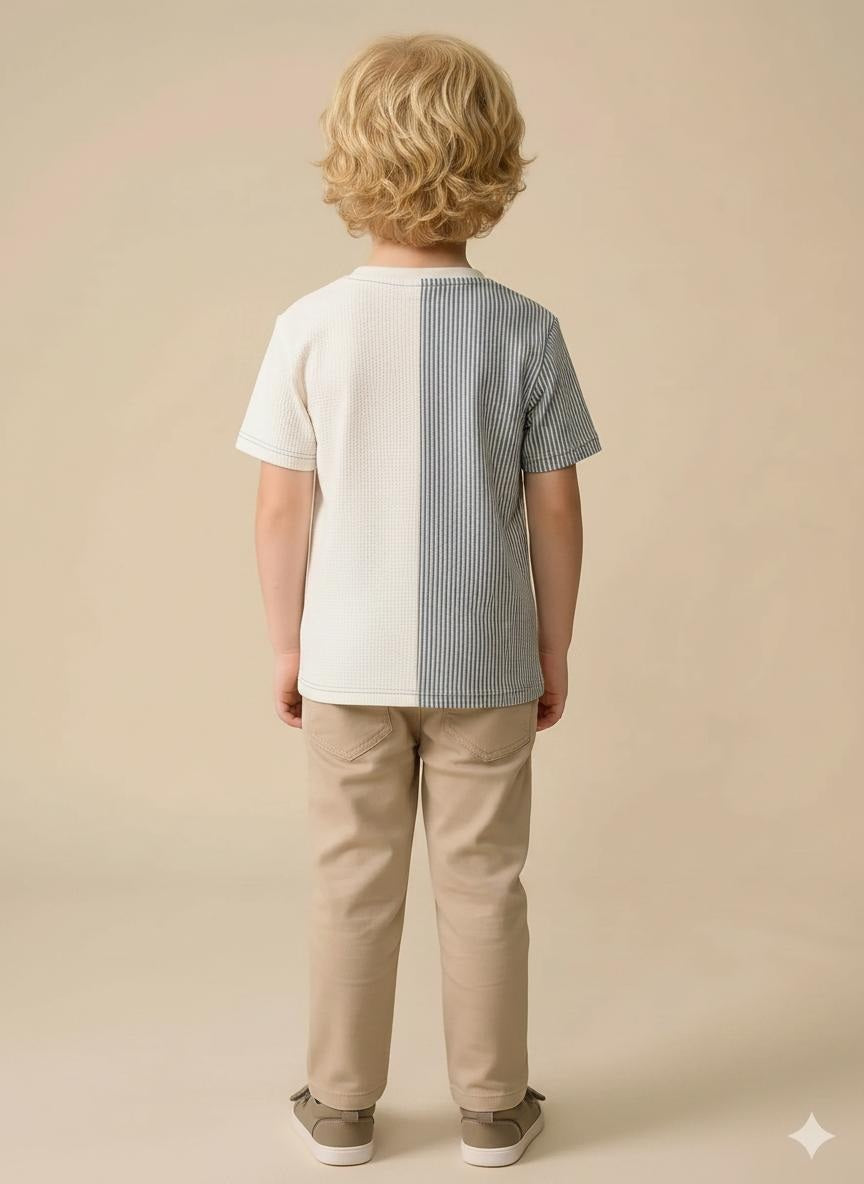 Boys Oxford Blue Colourblocked T-shirt