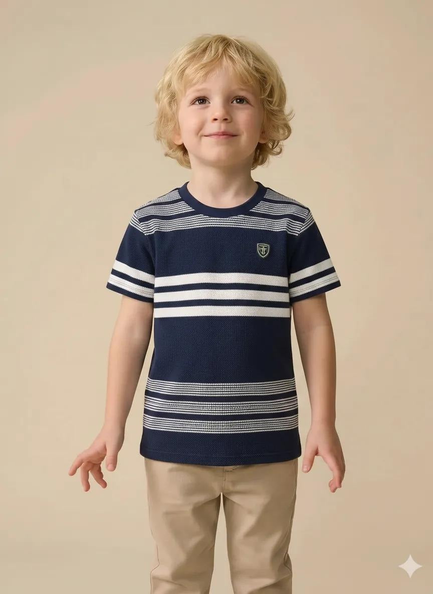Boys Navy Colourblocked T-shirt