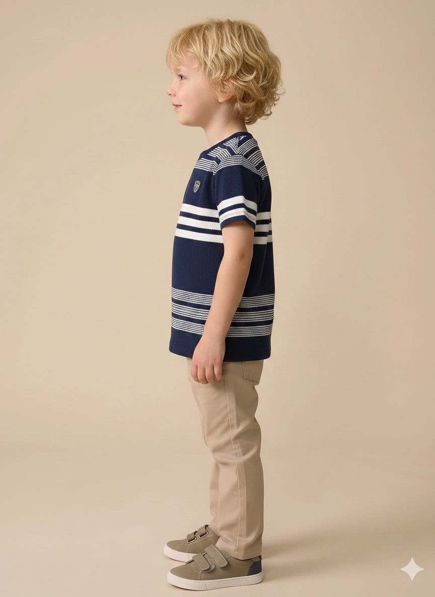 Boys Navy Colourblocked T-shirt