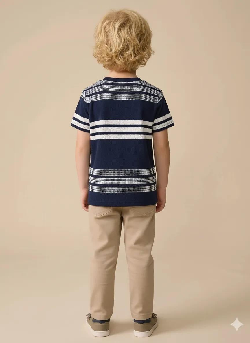 Boys Navy Colourblocked T-shirt