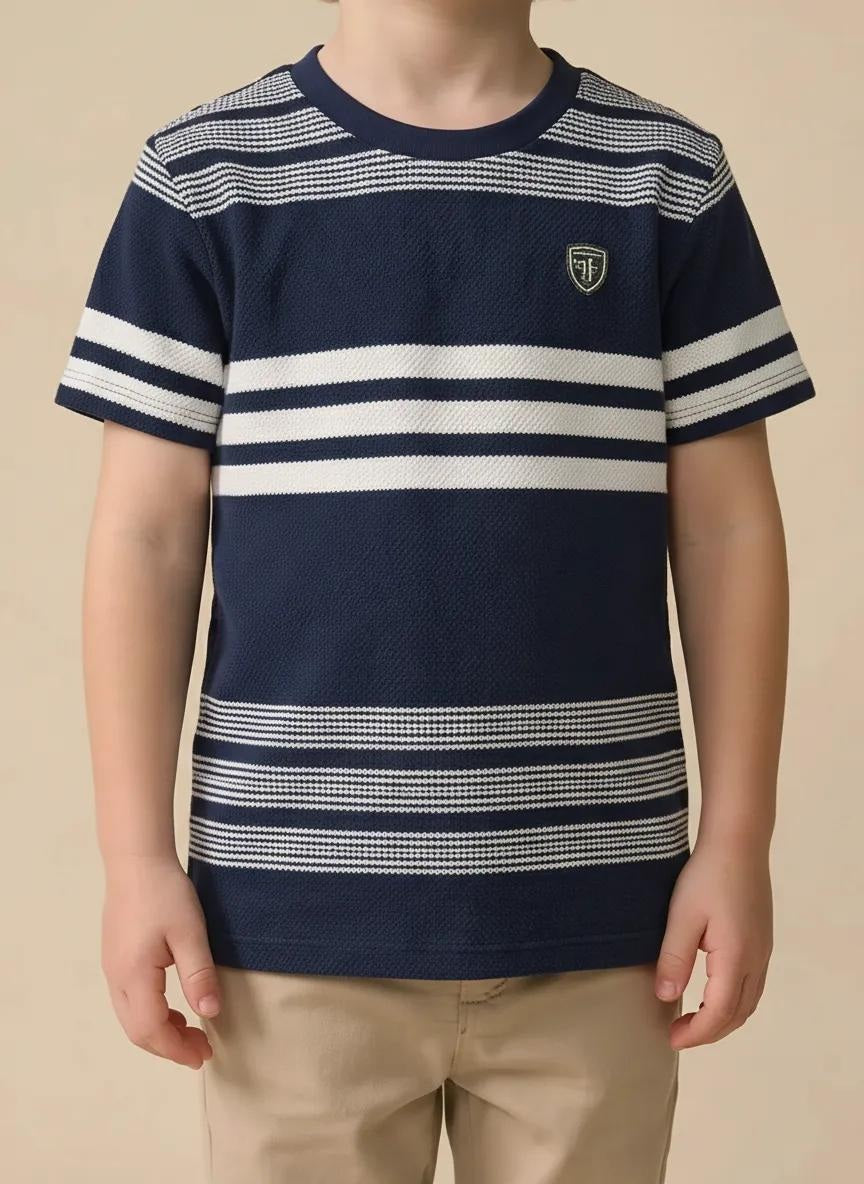 Boys Navy Colourblocked T-shirt