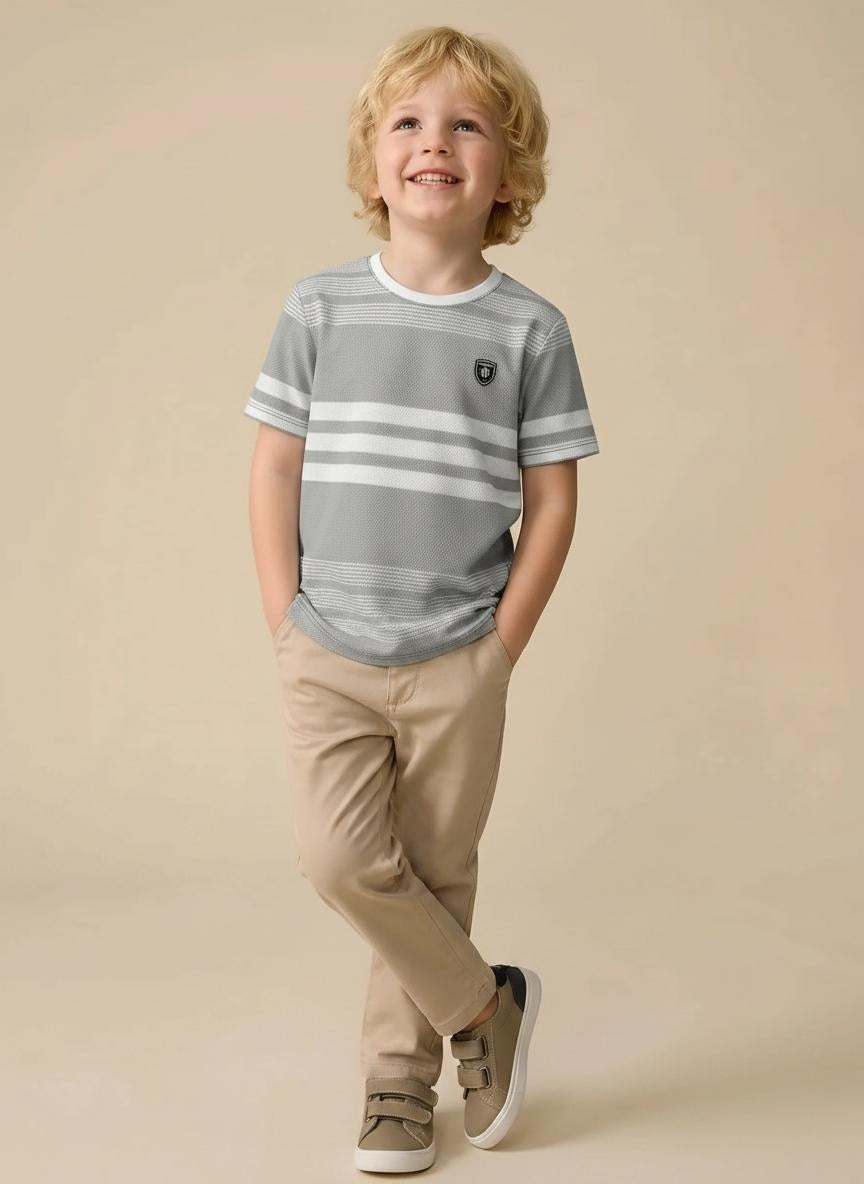 Boys Silver Colourblocked T-shirt