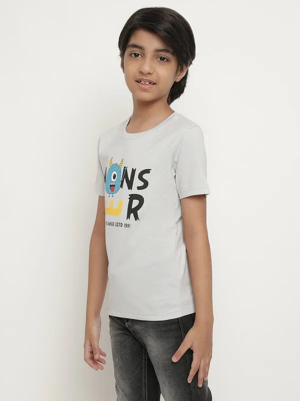 Octave Boys Typography Printed Cotton T-Shirt
