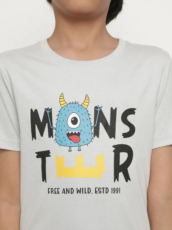 Octave Boys Typography Printed Cotton T-Shirt