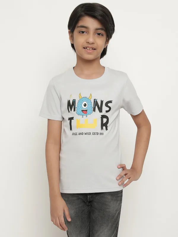 Octave Boys Typography Printed Cotton T-Shirt