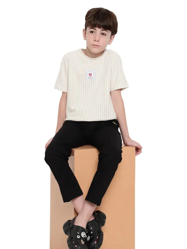 Octave Boys Round Neck Striped T-Shirt