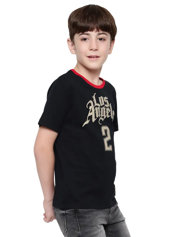 Octave Boys Varsity Printed Round Neck T-Shirt