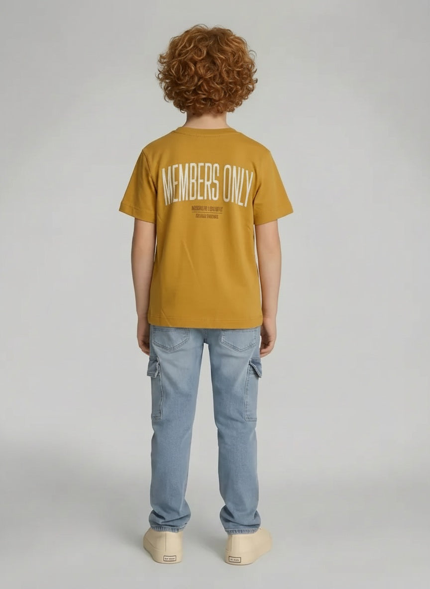 Boys Mustard Printed T-shirt