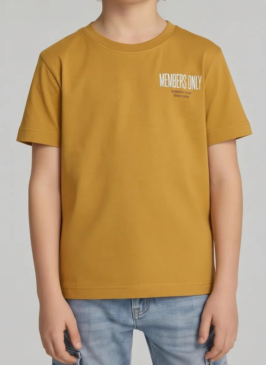 Boys Mustard Printed T-shirt