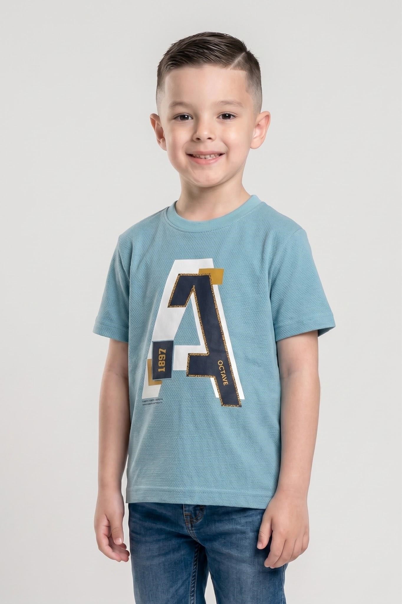Boys Ice Aqua Printed T-shirt