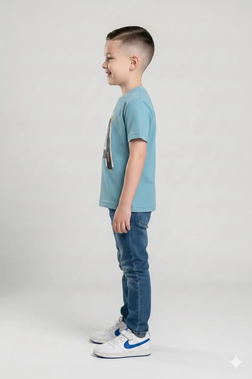 Boys Ice Aqua Printed T-shirt