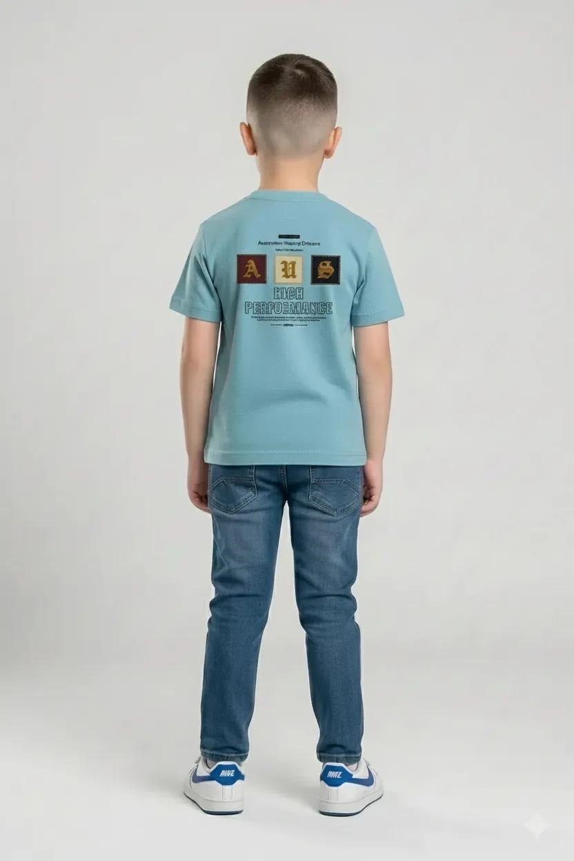 Boys Ice Aqua Printed T-shirt