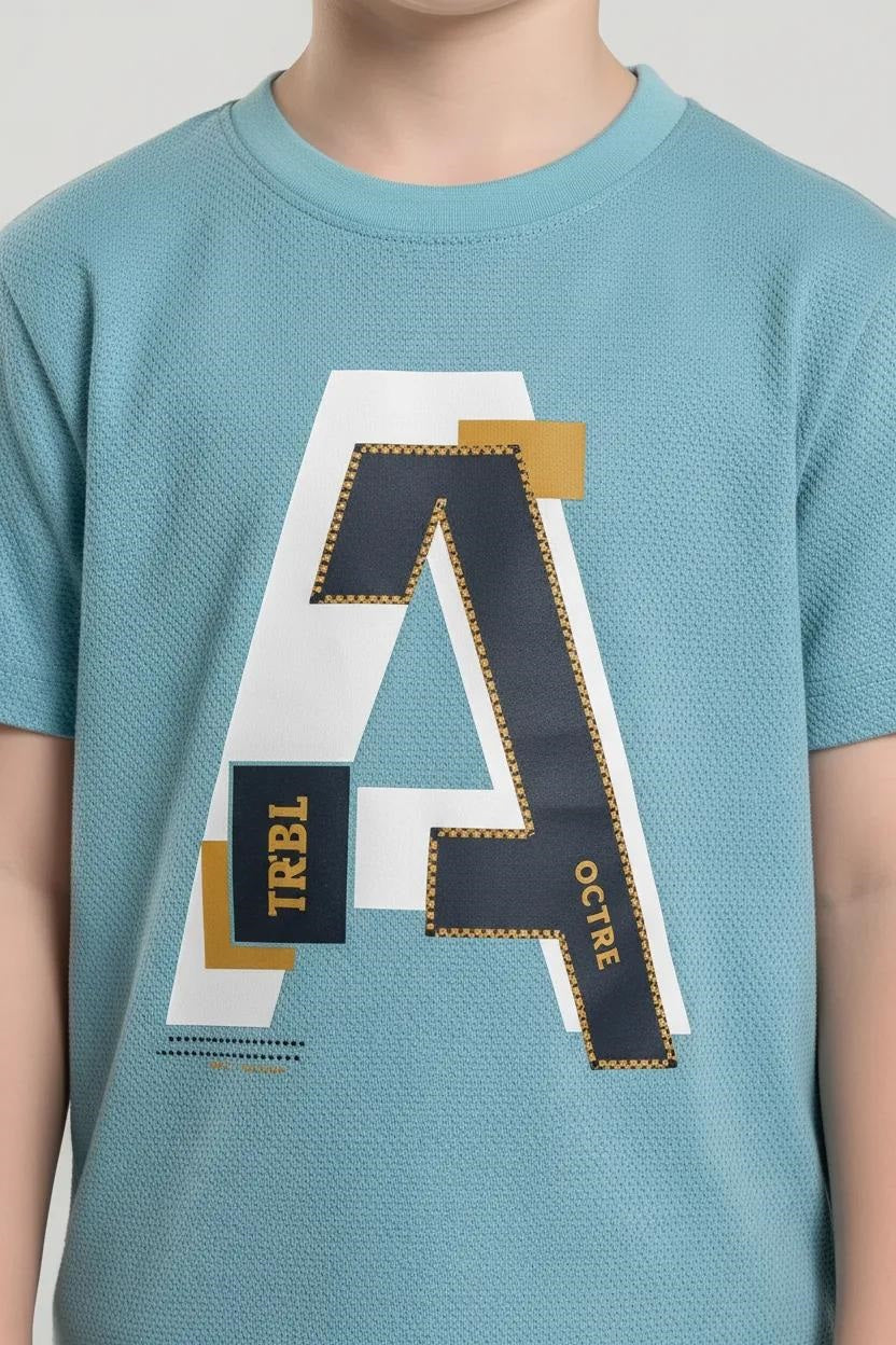 Boys Ice Aqua Printed T-shirt