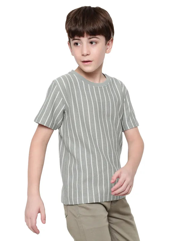 Octave Boys Striped Round Neck T-Shirt