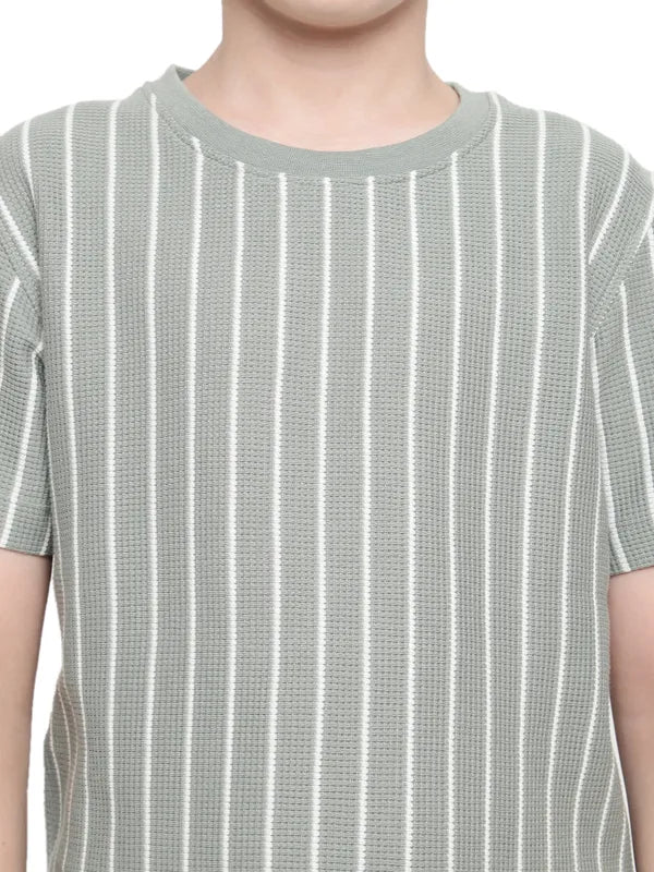 Octave Boys Striped Round Neck T-Shirt