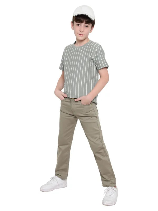 Octave Boys Striped Round Neck T-Shirt