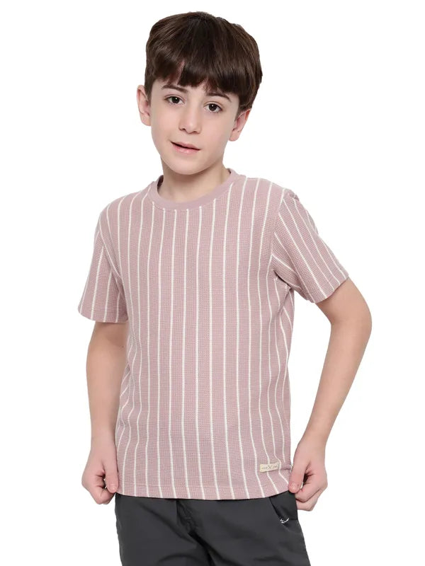 Octave Boys Round Neck Striped T-Shirt