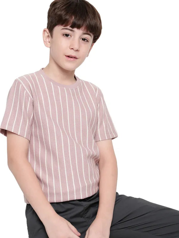 Octave Boys Round Neck Striped T-Shirt