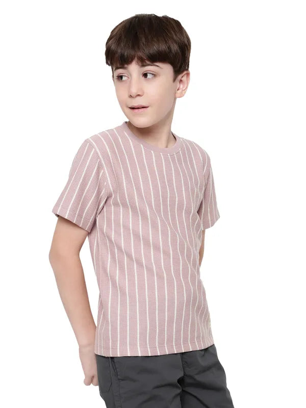 Octave Boys Round Neck Striped T-Shirt