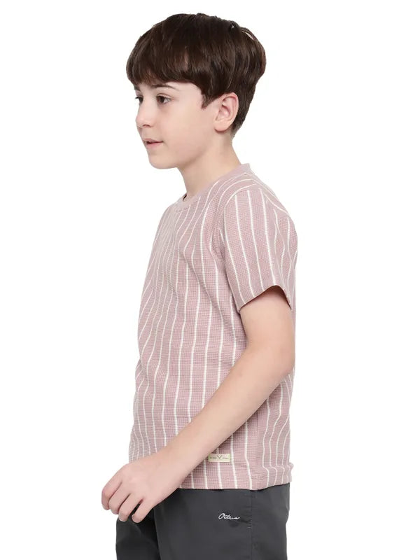 Octave Boys Round Neck Striped T-Shirt