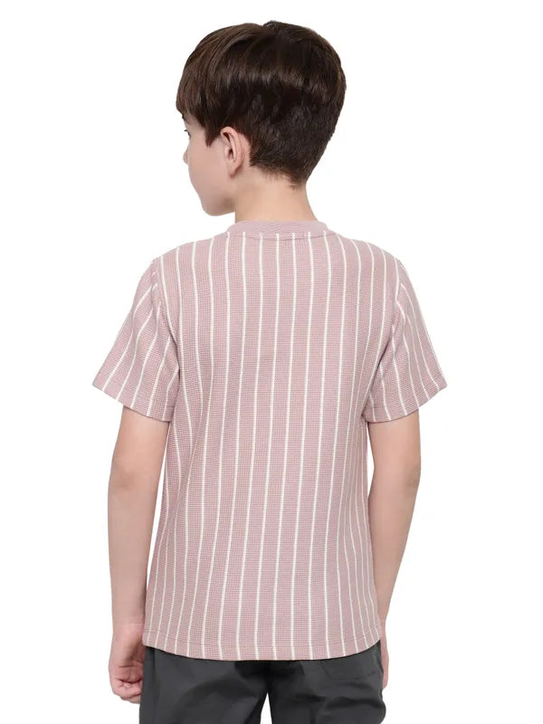 Octave Boys Round Neck Striped T-Shirt