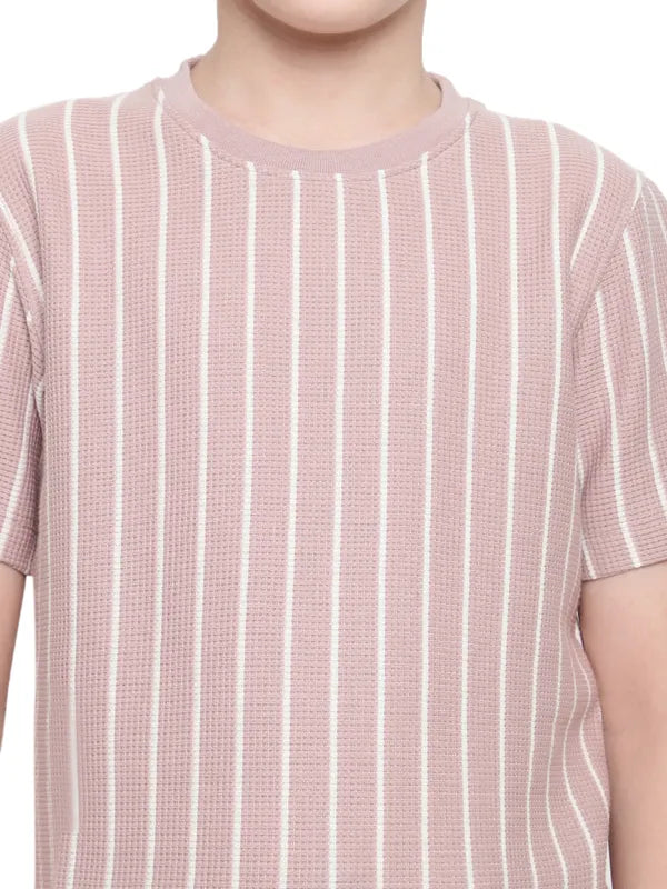 Octave Boys Round Neck Striped T-Shirt