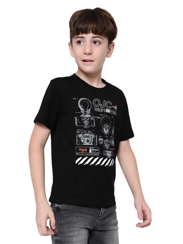 Octave Boy Graphic Printed Round Neck T-Shirt