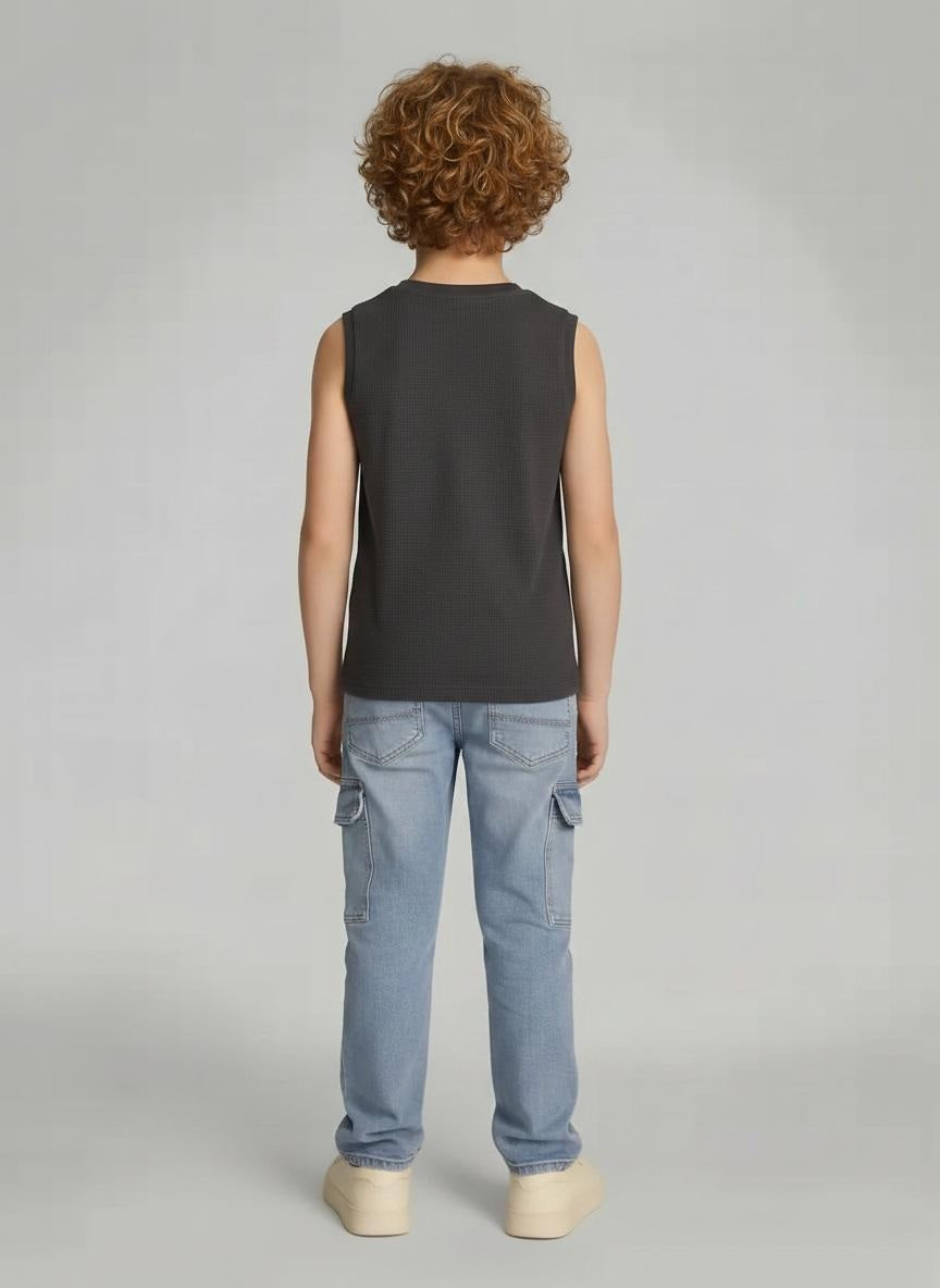 Boys Black Printed T-shirt