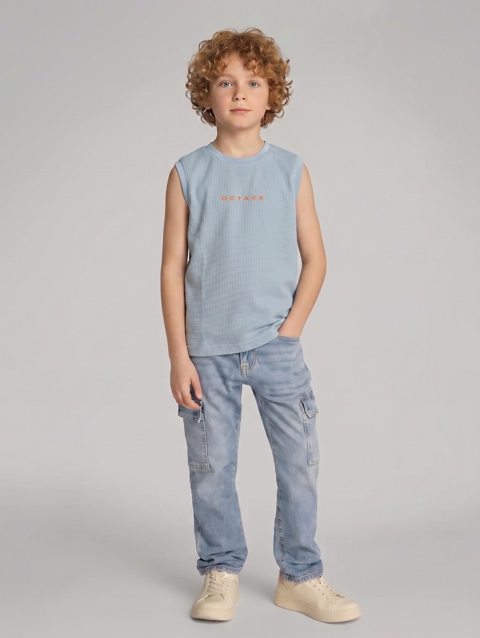 Boys Delicate Blue Printed T-shirt