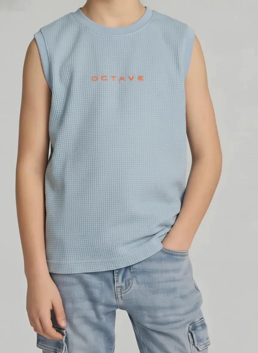 Boys Delicate Blue Printed T-shirt