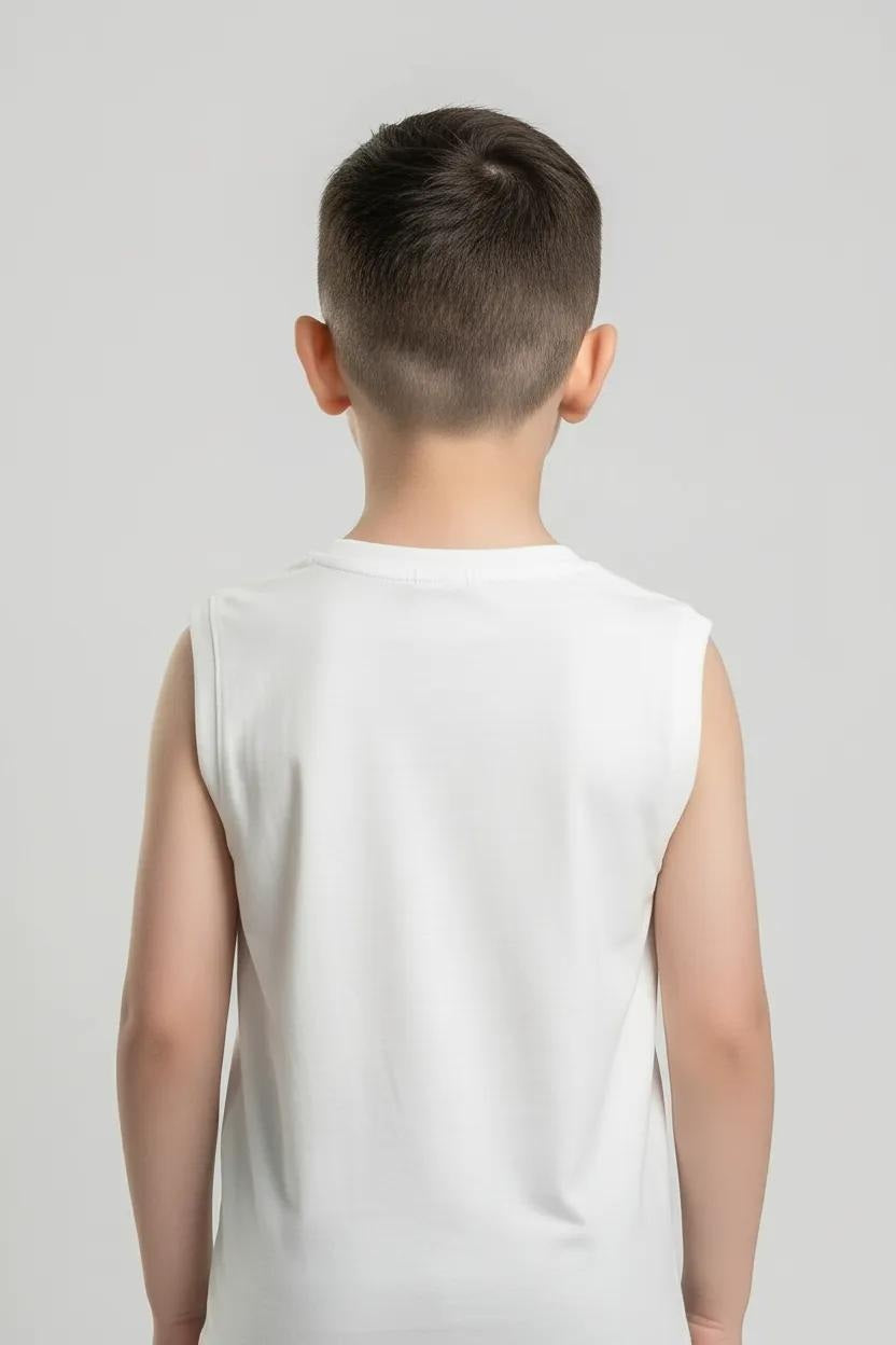 Octave Boys Off White Graphic Printed Cotton Tshirt