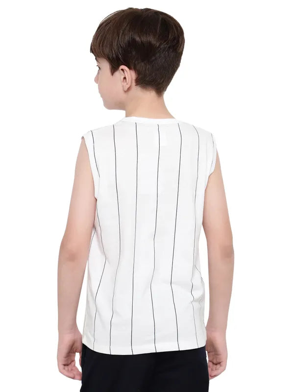 Octave Boys Round Neck Graphic Printed Sleeveless T-Shirt