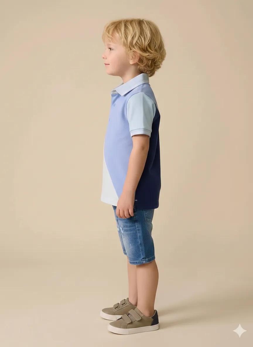 Boy Rugged Blue Solid Long Short