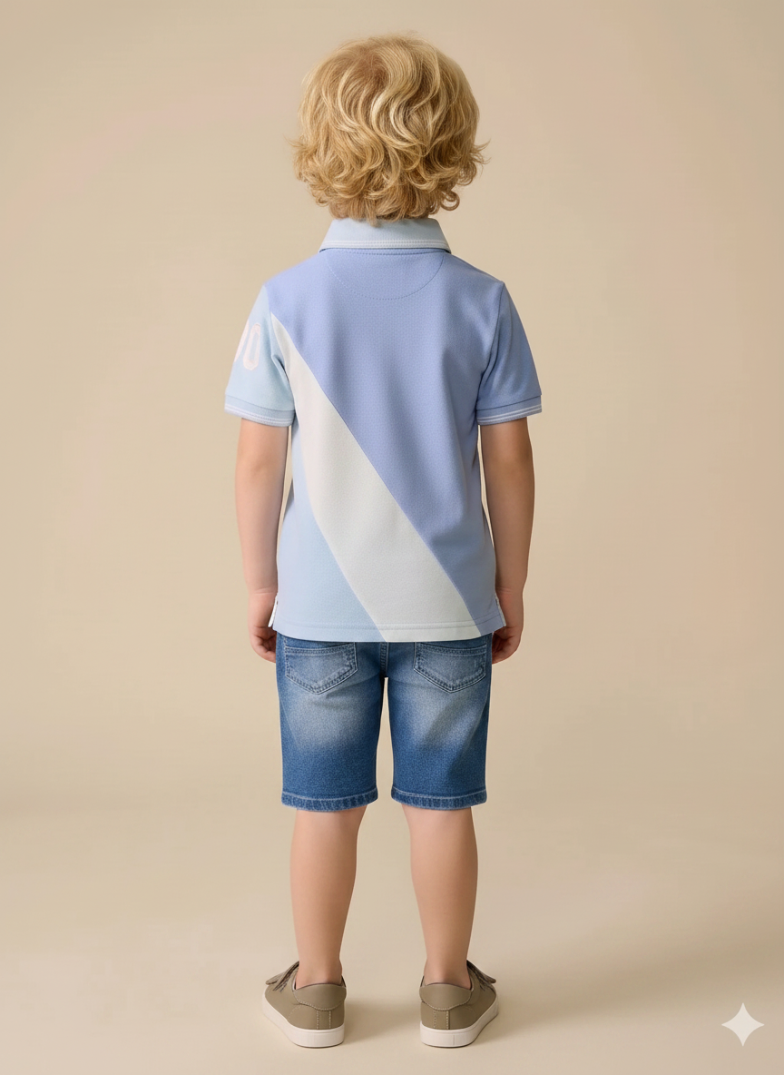 Boy Rugged Blue Solid Long Short