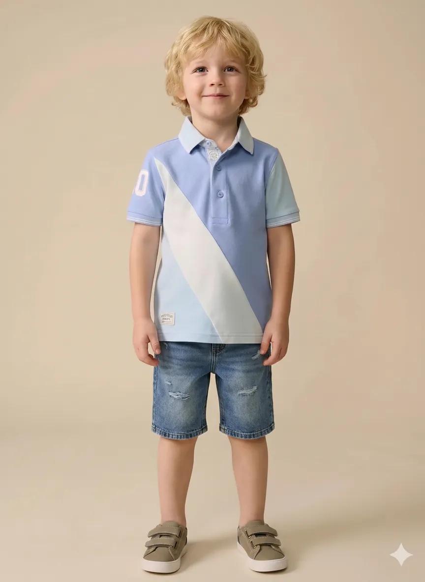 Boy Rugged Blue Solid Long Short